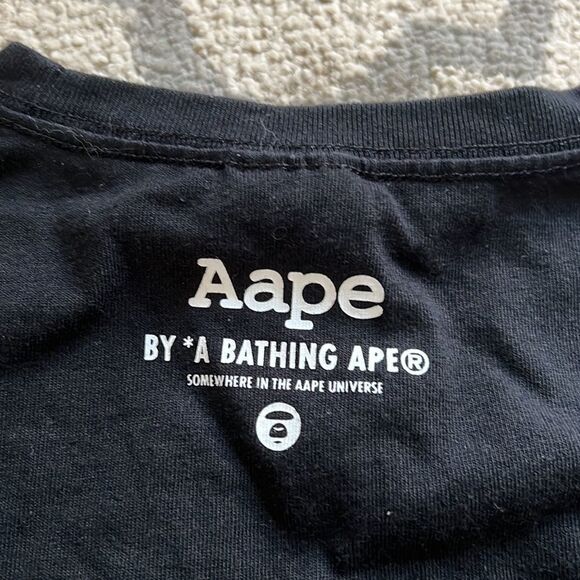 AAPE BY A BATHING APE
logo-print T-shirt size L in EUC like new black - Picture 7 of 9